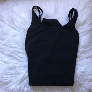 simple black bodysuit with cute open back